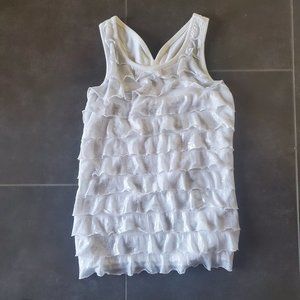 SO Sz 12 Tiered White Tank Top